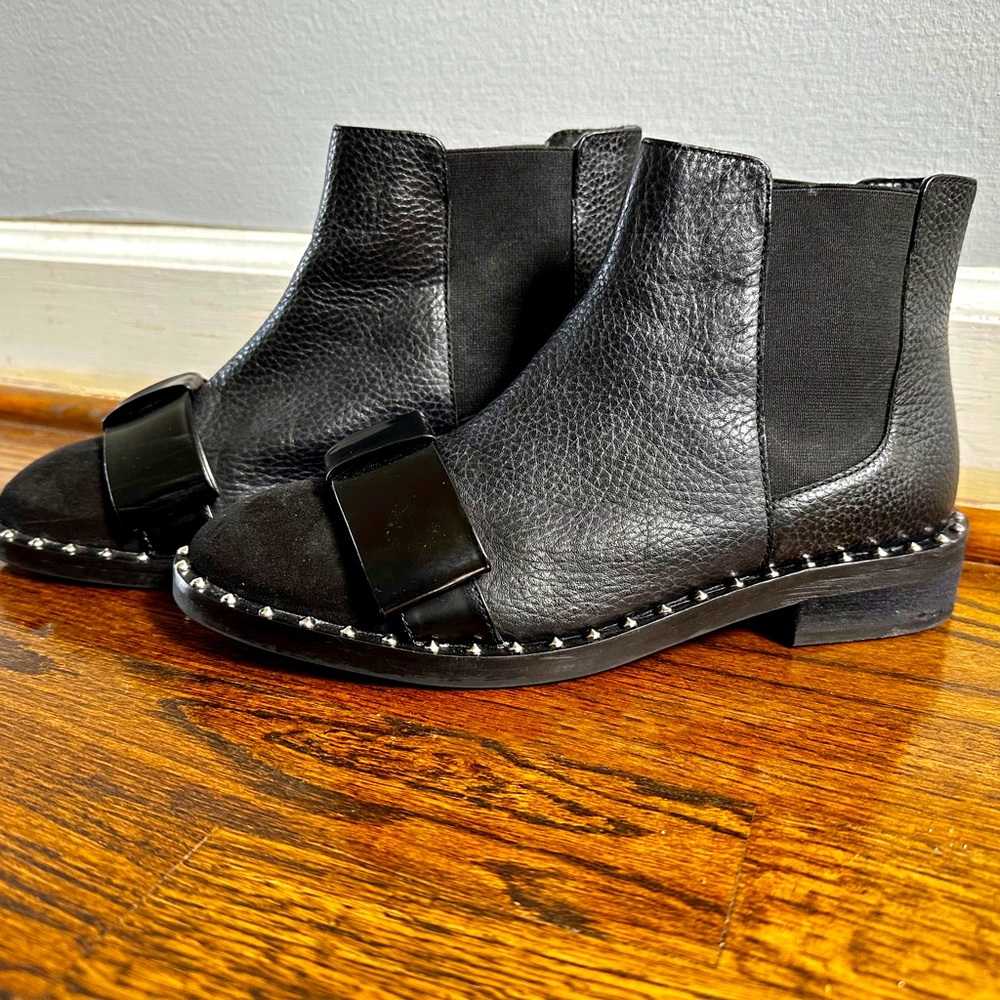 ASOS AUBREY Leather Bow Ankle Boots